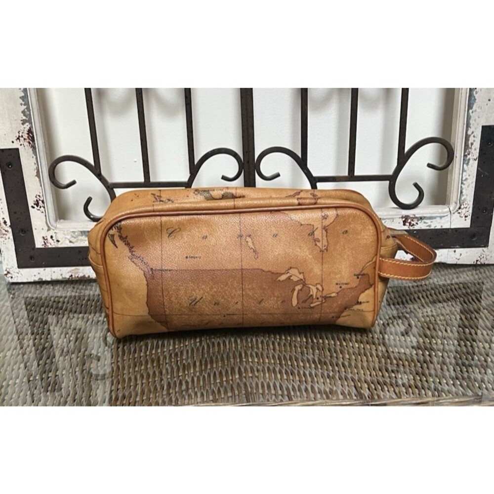 Alviero Martini 1a Classe Geo Classic Bag Iconic Map Print Toiletry Cosmetic Bag